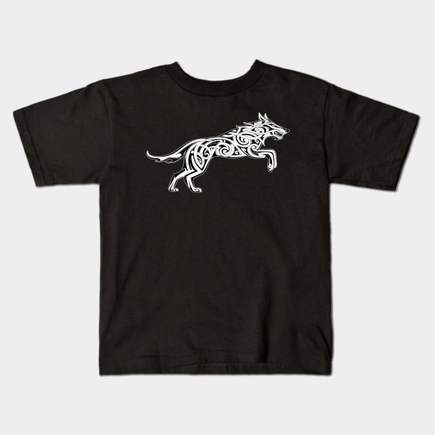 Norse Wolf Kids T-Shirt by Pardus.Shirts